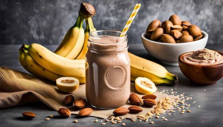 Smoothie de Banana com Cacau e Amêndoas