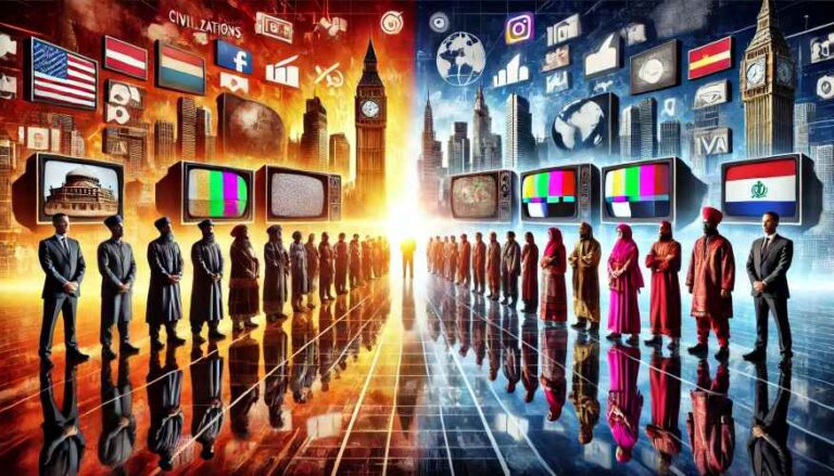 A mídia exerce uma influência significativa na formação e amplificação do conceito de "choque de civilizações".