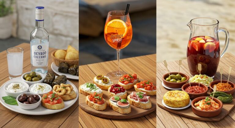 Sabores do Mediterrâneo: 3 Combinações Perfeitas de Drinks e Petiscos para um Happy Hour Inesquecível. Acompanhe em nosso site