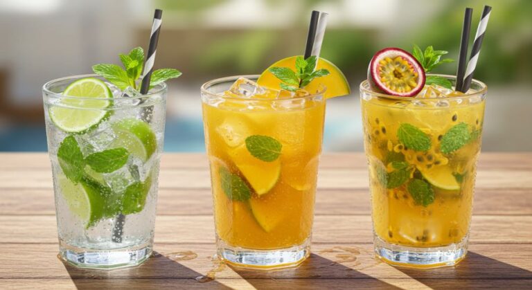 Mojito Refrescante: Aprenda a Versão Tradicional e Duas Adaptações com Frutas Tropicais. Veja este e mais outros drinks em nosso site