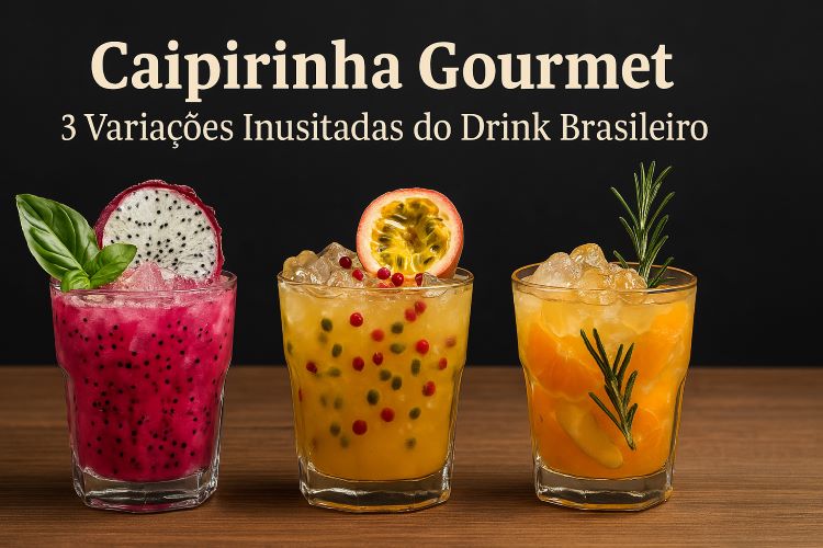 Caipirinha Gourmet: 3 Variações. o Drink caipirinhas são o convite ideal para uma experiência sensorial brasileira, moderna e elegante.