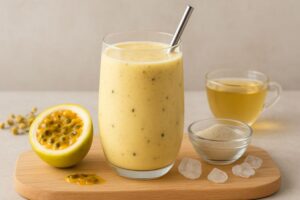 Este smoothie antiestresse com maracujá é perfeito para quem busca relaxar o corpo e a mente de forma natural