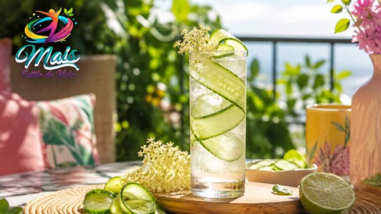 Gin Fizz de pepino e sabugueiro