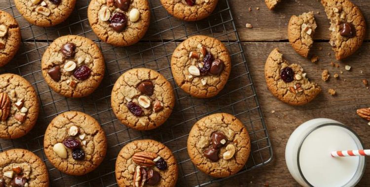 Cookies Proteicos Estes cookies proteicos são feitos com whey protein ou proteína vegetal e ficam prontos em apenas 30 minutos!